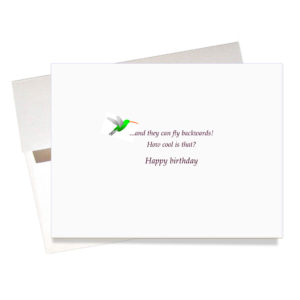 Message inside Hummingbird Garden Starter Kit birthday card