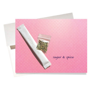 Sugar and spice baby girl congratulation card