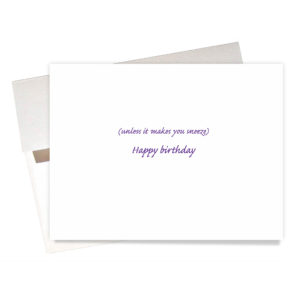 Inside message on Lavender card