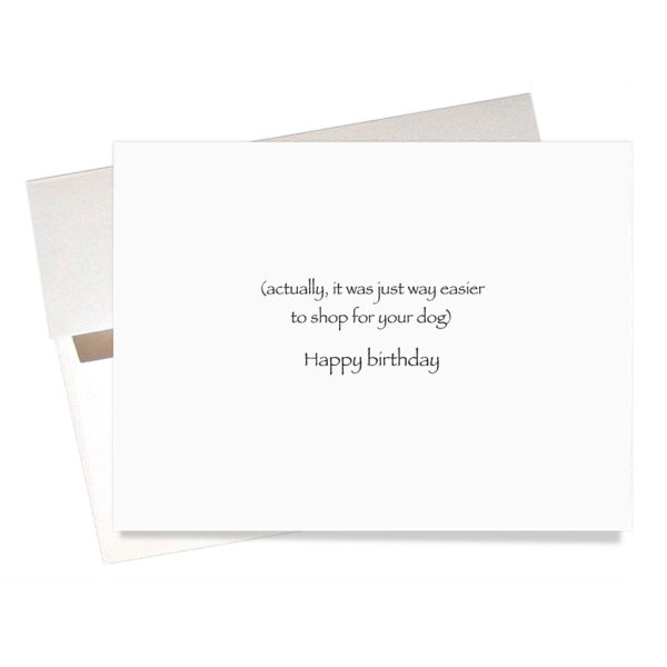 Message inside Gift for dog birthday card