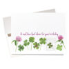 Real four leaf clover birthday card