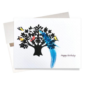 Colorful family tree birthday card