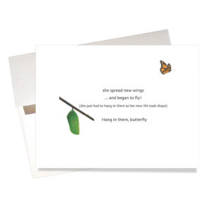 Spread your wings message inside butterfly encouragement card