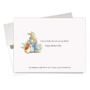 Message inside Peter Rabbit Mother's Day card