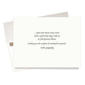 Message inside rose seed sympathy card