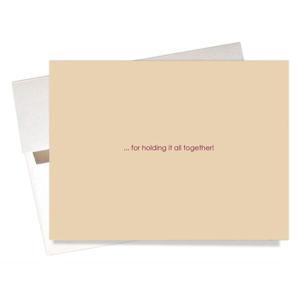 Holding it together thank you note