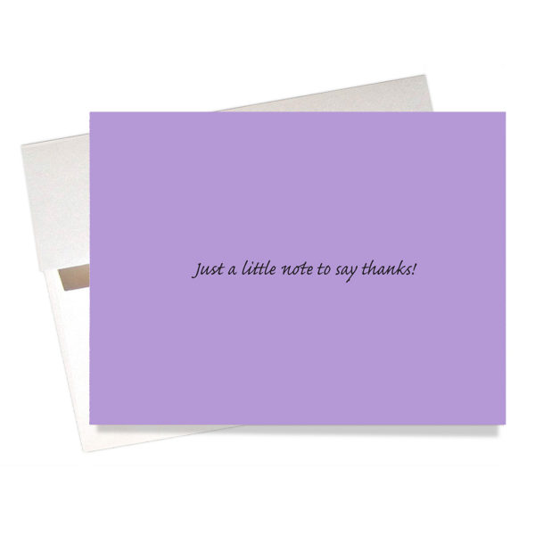 Message inside little thank you note card