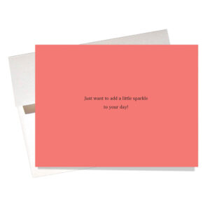 "Sparkle" Thinking of You Card with glitter packet on the front says inside: "Just want to add a little sparkle to your day."