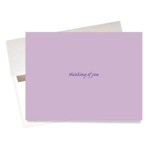 Lavender thinking of you card inside