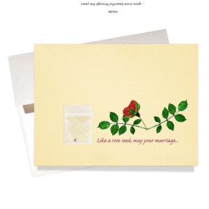 Rose seed wedding congratulations card