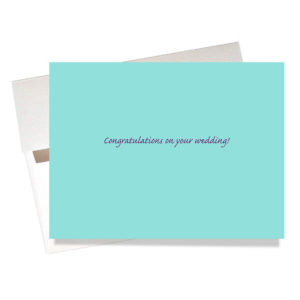 Rice wedding congratulations card inside