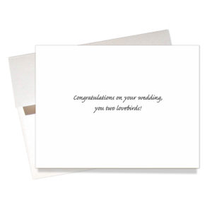 Birds of a feather wedding congratulations card inside