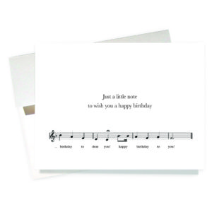 Sentiment inside Happy Birthday Song birthday card