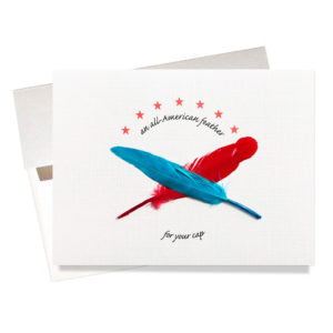 All American feather for your cap birthday card