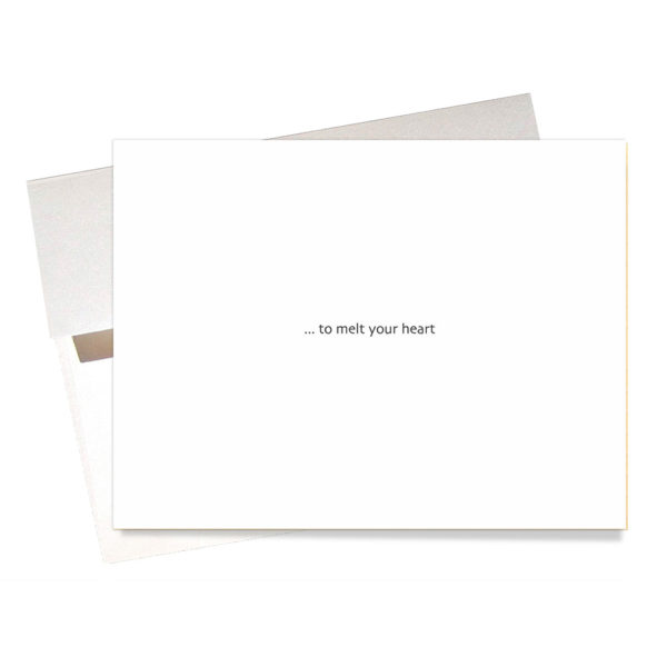 Message inside melt your heart snow card