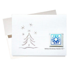 White Christmas card with instant snow