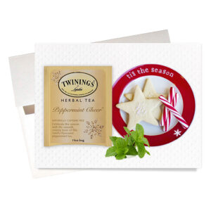 Send the taste of Peppermint Joy Christmas tea in holiday card