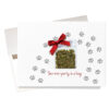 "Your mini-party in a bag" birthday card features a mystery herb-in a baggie & path of paw prints.
