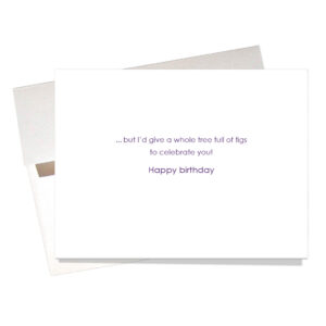 "Give a fig" birthday card inside message says "I'd give a whole tree full of figs to celebrate you"