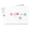 "Happy birthday dog mom" card is perfect for just the right dog lover. Attractive raised gold heart, colorful paw prints and textured card stock. Comes with an elegant iridescent envelope.