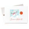 Snowman Starter Kit Holiday card features an orange button for a nose