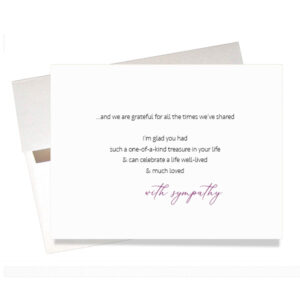 "A Real Gem" Sympathy Card inside