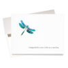 Lovely sparkling dragonfly wings with hand-applied glitter highlight our "Dragonfly Sympathy" Card. Card says on front: "A dragonfly lives most of life as a water bug." See image of inside card for message of comfort and sympathy.