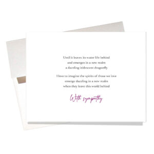 Message inside Dragonfly Sympathy Card