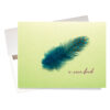 "Rare Bird" Sympathy Card for Loss of a Mother is a lovely card featuring a spotted teal feather