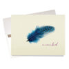 "Rare Bird" Sympathy Card for Loss of a Friend or Sibling is a lovely card featuring a spotted teal blue feather.