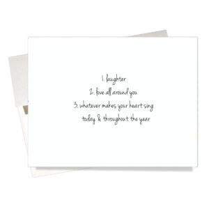 Inside message of three birthday wishes card