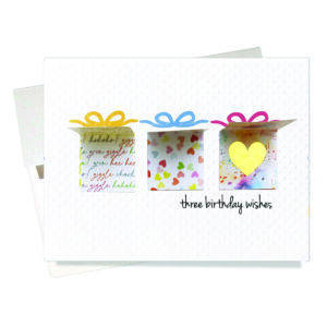 Each of the mini-birthday gifts open