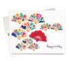 Our Fans birthday card includes a die-cut red fan