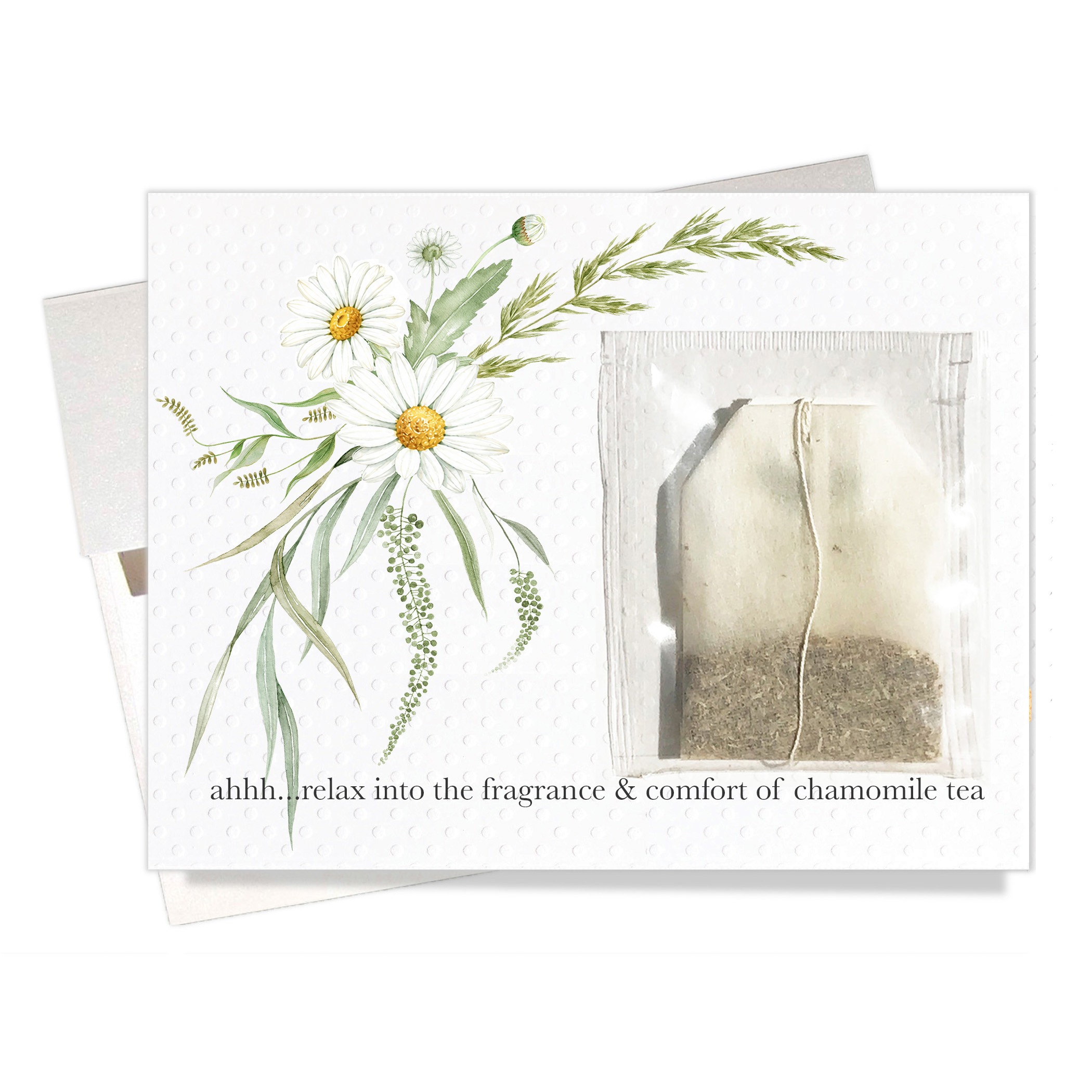 FE-0718 Chamomile tea friendship & encouragement card FE-0718 Chamomile tea friendship & encouragement card